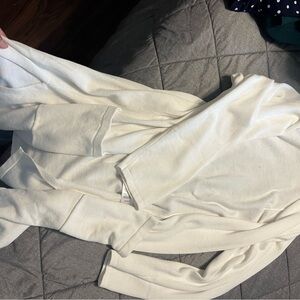 Cream Open Front Cardigan